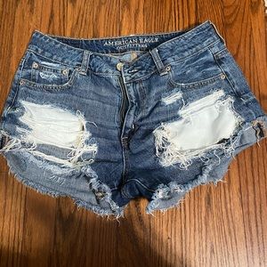 AE high rise denim shorts
